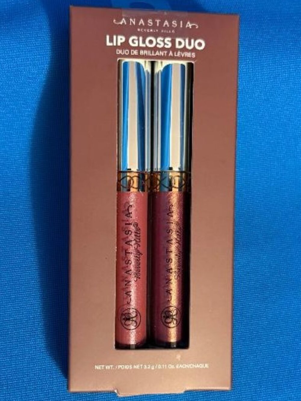 NEW ANASTASIA BEVERLY HILLS HIGH SHINE LIP GLOSS DUO METALLIC ROSE & ST. TROPEZ - Picture 9 of 9